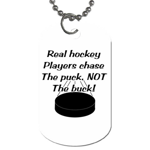 Chase The Puck Dog Tag (Two Sides) from ArtsNow.com Front