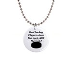 Chase The Puck 1  Button Necklace