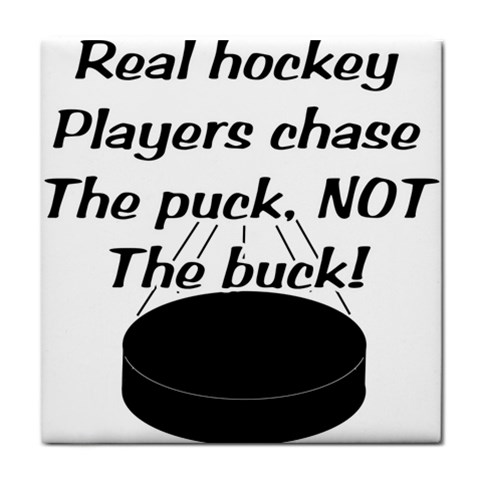 Chase The Puck Tile Coaster from ArtsNow.com Front