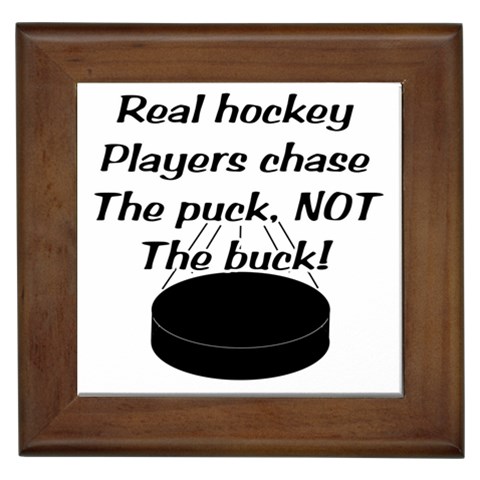 Chase The Puck Framed Tile from ArtsNow.com Front