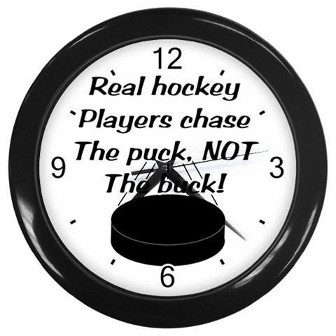 Chase The Puck Wall Clock (Black) from ArtsNow.com Front