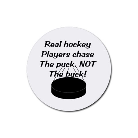 Chase The Puck Rubber Coaster (Round) from ArtsNow.com Front