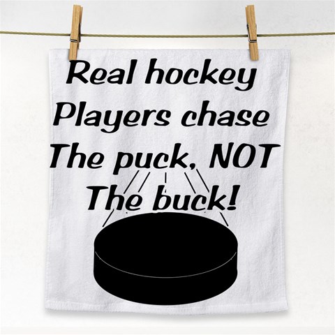 Chase The Puck Face Towel from ArtsNow.com Front