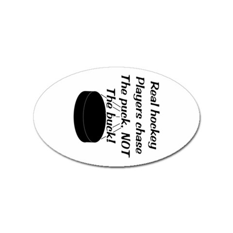 Chase The Puck Sticker Oval (100 pack) from ArtsNow.com Front