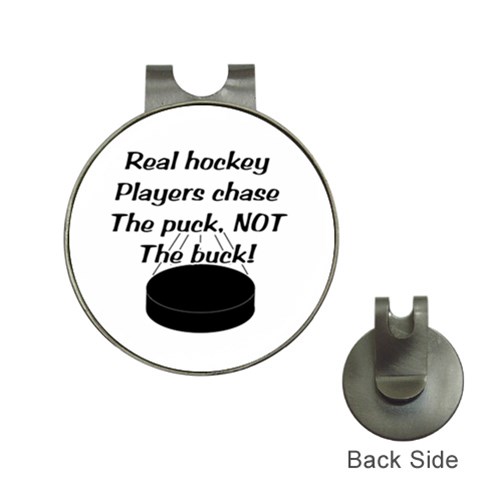 Chase The Puck Golf Ball Marker Hat Clip from ArtsNow.com Front
