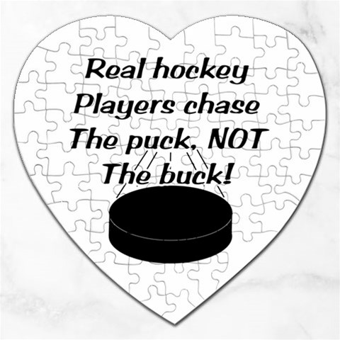 Chase The Puck Jigsaw Puzzle (Heart) from ArtsNow.com Front