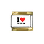 I love cherry Gold Trim Italian Charm (9mm)