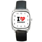 I love cherry Square Metal Watch