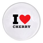 I love cherry Round Glass Fridge Magnet (4 pack)