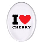 I love cherry Oval Glass Fridge Magnet (4 pack)