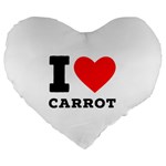 I love carrots  Large 19  Premium Heart Shape Cushions