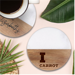 I love carrots  Classic Marble Wood Coaster (Round) 