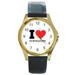 I love cantaloupe  Round Gold Metal Watch