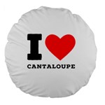 I love cantaloupe  Large 18  Premium Round Cushions