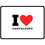 I love cantaloupe  Two Sides Fleece Blanket (Large)