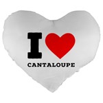 I love cantaloupe  Large 19  Premium Flano Heart Shape Cushions
