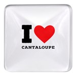 I love cantaloupe  Square Glass Fridge Magnet (4 pack)