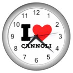 I love cannoli  Wall Clock (Silver)