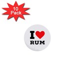 I love rum 1  Mini Buttons (10 pack) 