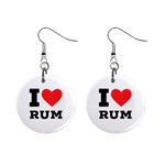 I love rum Mini Button Earrings