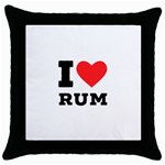 I love rum Throw Pillow Case (Black)