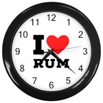 I love rum Wall Clock (Black)