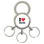 I love rum 3-Ring Key Chain