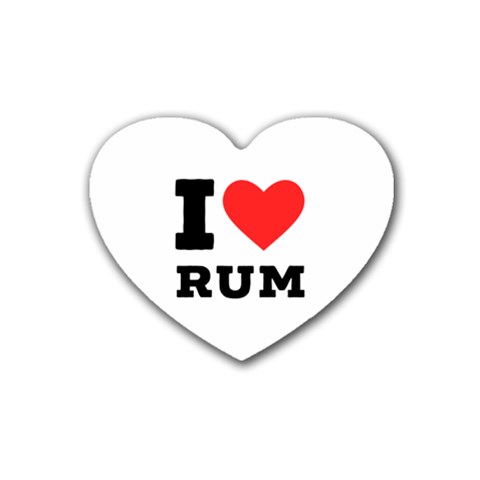 I love rum Rubber Coaster (Heart) from ArtsNow.com Front