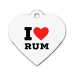 I love rum Dog Tag Heart (Two Sides)