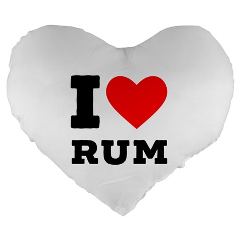 I love rum Large 19  Premium Heart Shape Cushions from ArtsNow.com Front