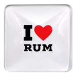 I love rum Square Glass Fridge Magnet (4 pack)