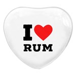 I love rum Heart Glass Fridge Magnet (4 pack)