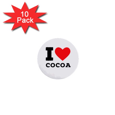 I love cocoa 1  Mini Buttons (10 pack)  from ArtsNow.com Front