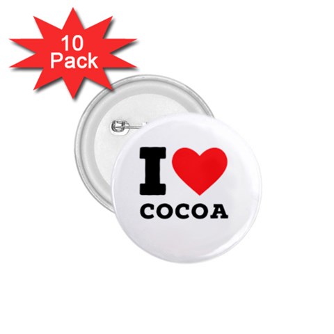 I love cocoa 1.75  Buttons (10 pack) from ArtsNow.com Front