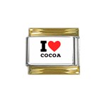 I love cocoa Gold Trim Italian Charm (9mm)
