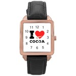 I love cocoa Rose Gold Leather Watch 