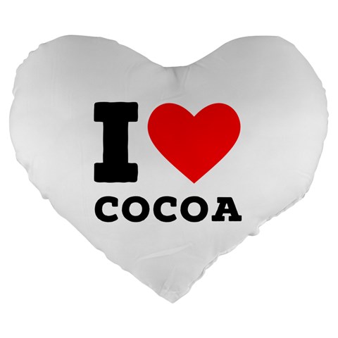 I love cocoa Large 19  Premium Flano Heart Shape Cushions from ArtsNow.com Front