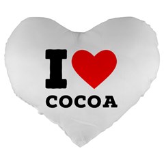 I love cocoa Large 19  Premium Flano Heart Shape Cushions from ArtsNow.com Back