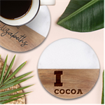 I love cocoa Classic Marble Wood Coaster (Round) 