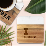 I love cocoa Marble Wood Coaster (Square)