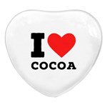 I love cocoa Heart Glass Fridge Magnet (4 pack)