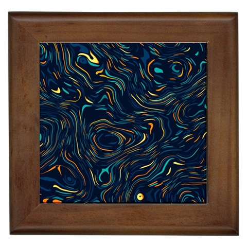 Colorful Abstract Pattern Creative Colorful Line Linear Background Framed Tile from ArtsNow.com Front