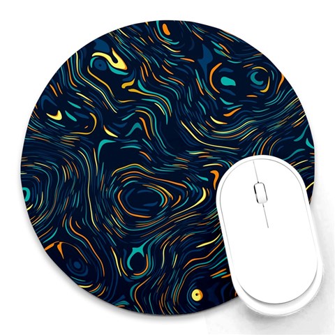 Colorful Abstract Pattern Creative Colorful Line Linear Background Round Mousepad from ArtsNow.com Front