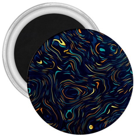 Colorful Abstract Pattern Creative Colorful Line Linear Background 3  Magnets from ArtsNow.com Front