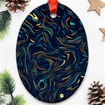 Colorful Abstract Pattern Creative Colorful Line Linear Background Ornament (Oval)