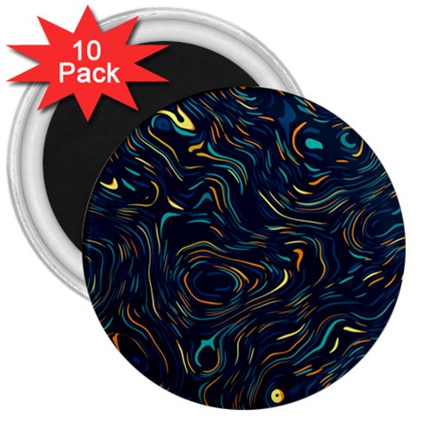 Colorful Abstract Pattern Creative Colorful Line Linear Background 3  Magnets (10 pack)  from ArtsNow.com Front
