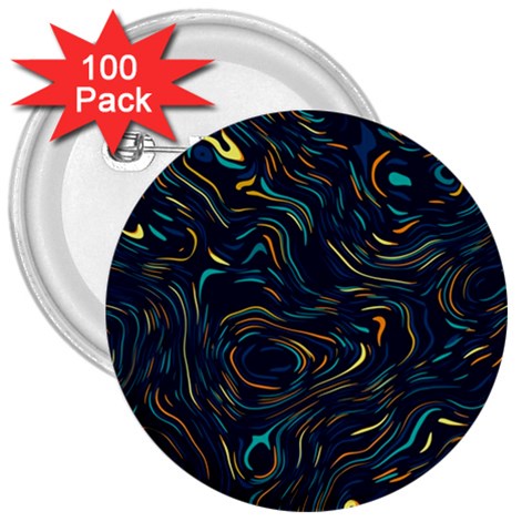 Colorful Abstract Pattern Creative Colorful Line Linear Background 3  Buttons (100 pack)  from ArtsNow.com Front