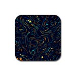 Colorful Abstract Pattern Creative Colorful Line Linear Background Rubber Coaster (Square)