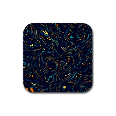 Colorful Abstract Pattern Creative Colorful Line Linear Background Rubber Square Coaster (4 pack) from ArtsNow.com Front