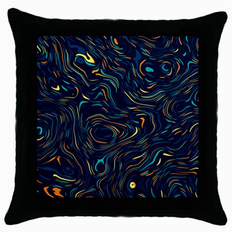Colorful Abstract Pattern Creative Colorful Line Linear Background Throw Pillow Case (Black) from ArtsNow.com Front